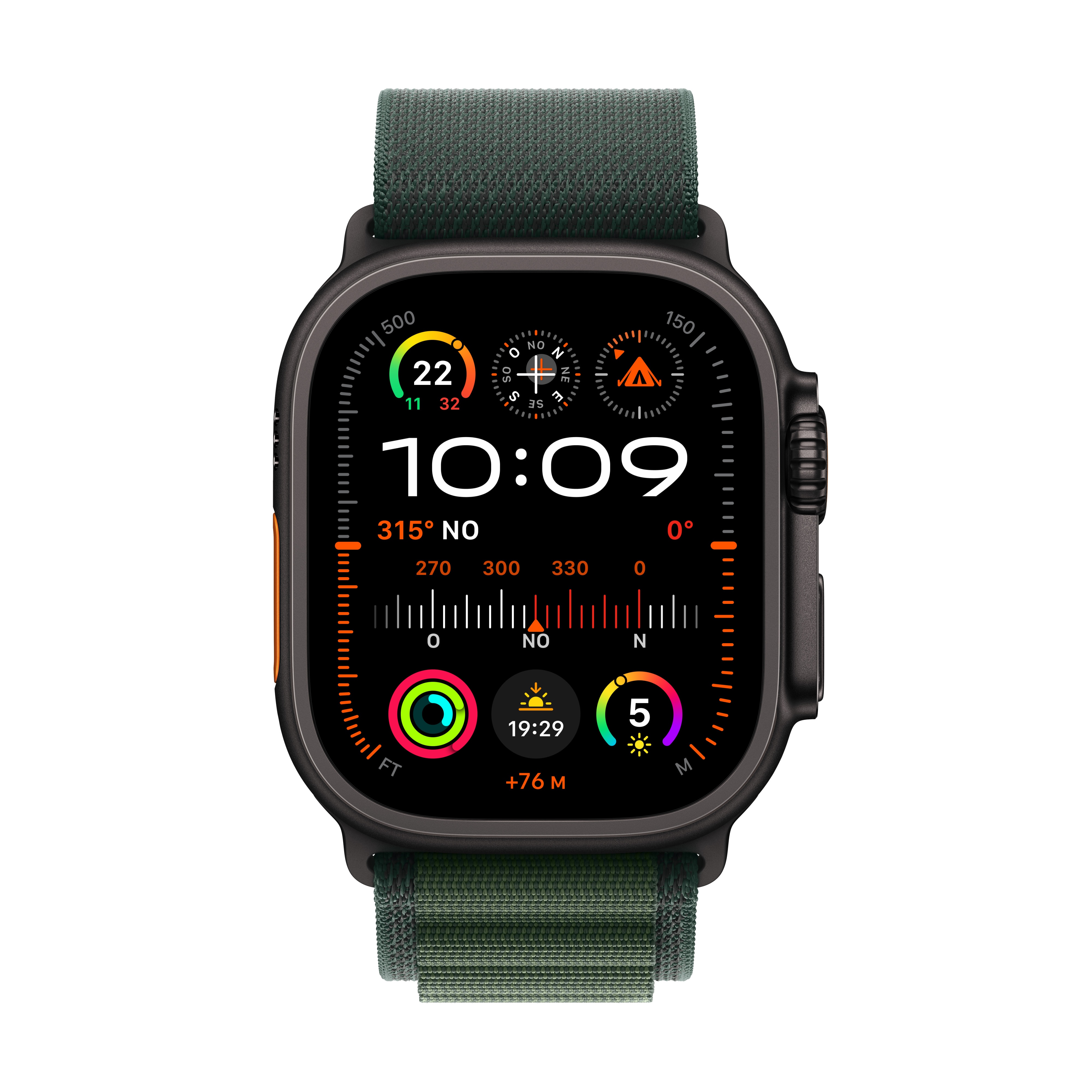 Apple Watch Ultra 2 GPS + Cellular 49mm Titanio Negro con correa Loop Alpine Verde oscuro Grande Titanio Negro-2