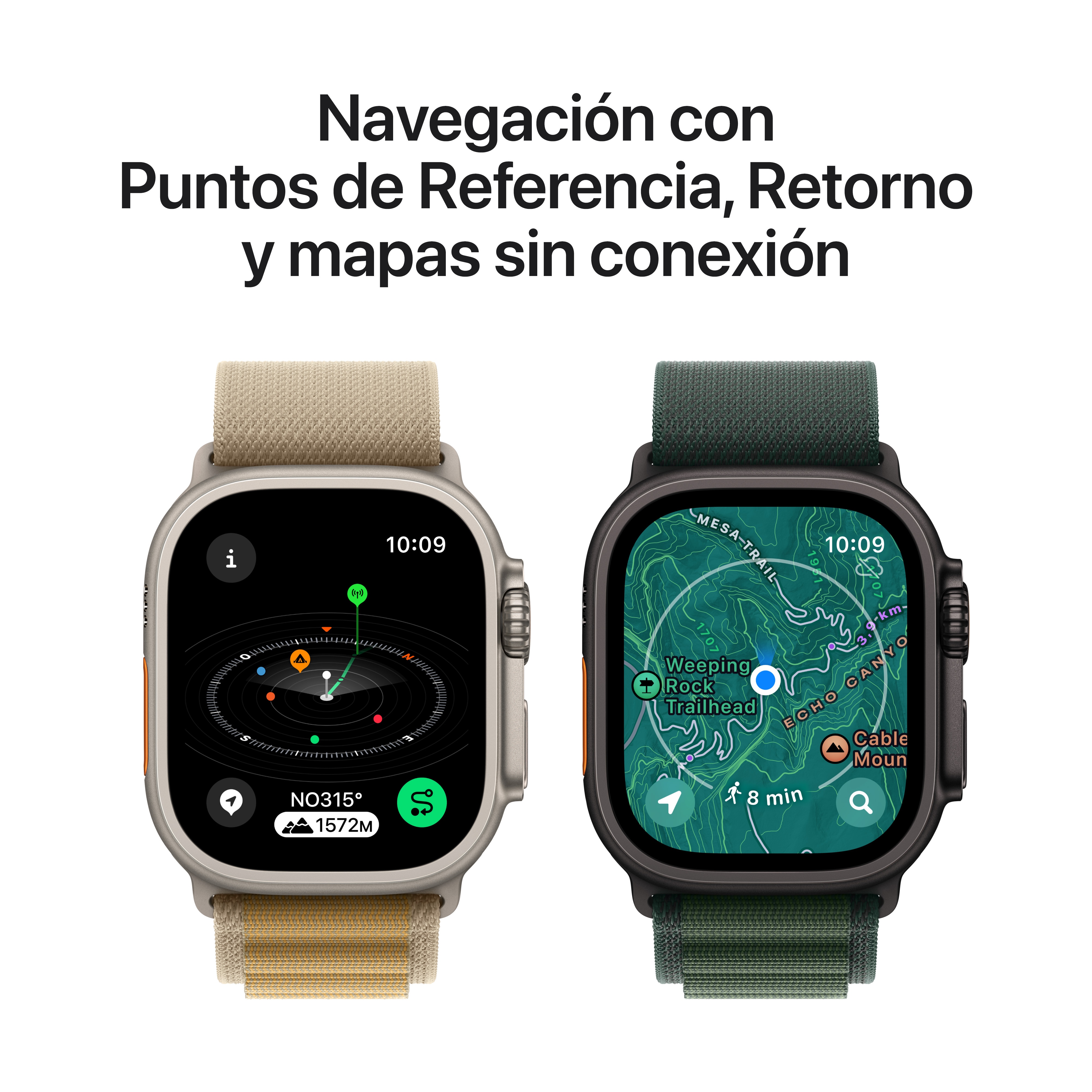 Apple Watch Ultra 2 GPS + Cellular 49mm Titanio Negro con correa Loop Trail Negro S/M Titanio Negro-6