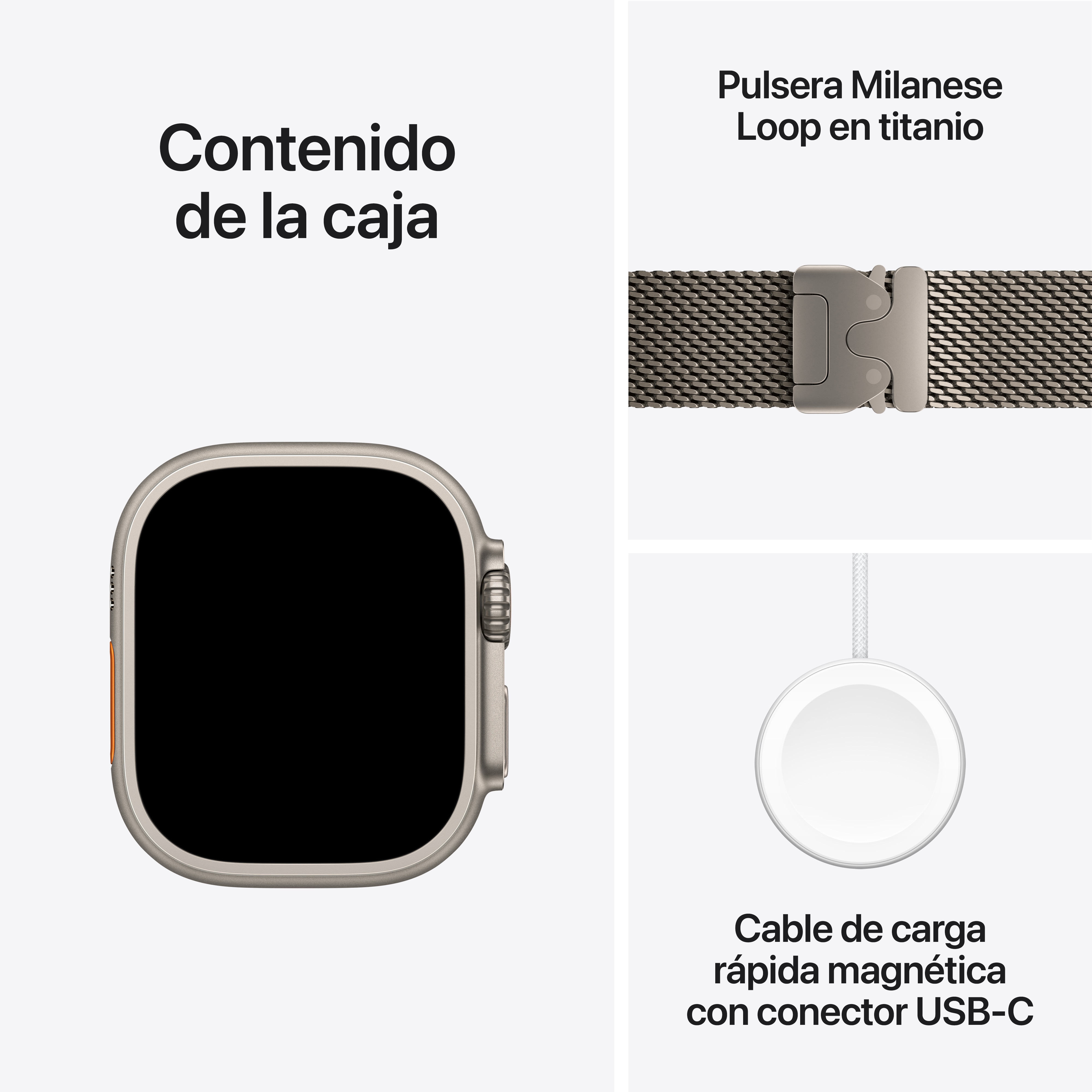 Apple Watch Ultra 2 GPS + Cellular 49mm Titanio Natural con correa Milanese Loop en titanio L Titanio Natural-9