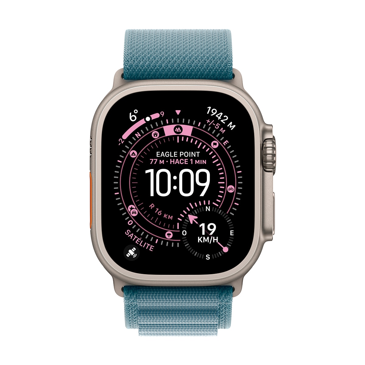 Apple Watch Ultra 3 GPS + Cellular 49mm  Titanio Natural com Bracelete Loop Azul Claro (L) Titânio Natural-2