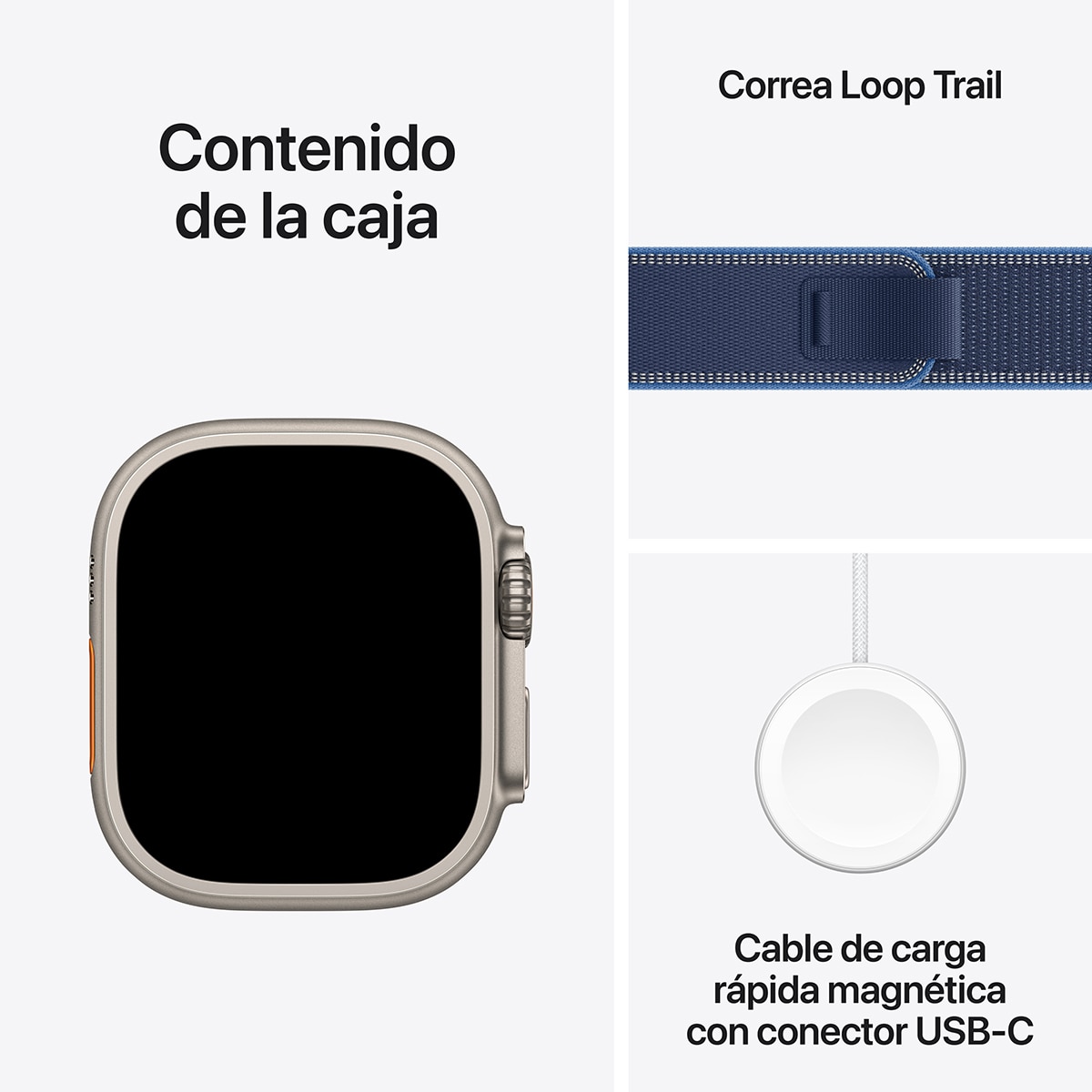 Apple Watch Ultra 3 GPS + Cellular 49mm Titanio natural con Correa Loop Trail Azul/Azul Brillante (S/M) Titanio Natural-8