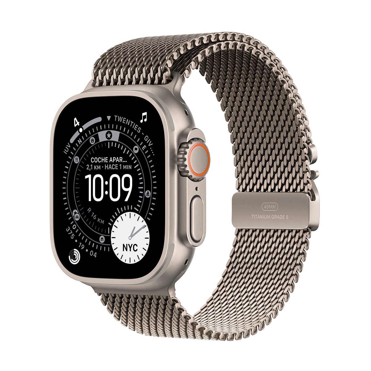 Imagem 0 de Apple Watch Ultra 3 GPS + Cellular 49mm Titânio Natural com Bracelete Milanese Loop Natural (L)
