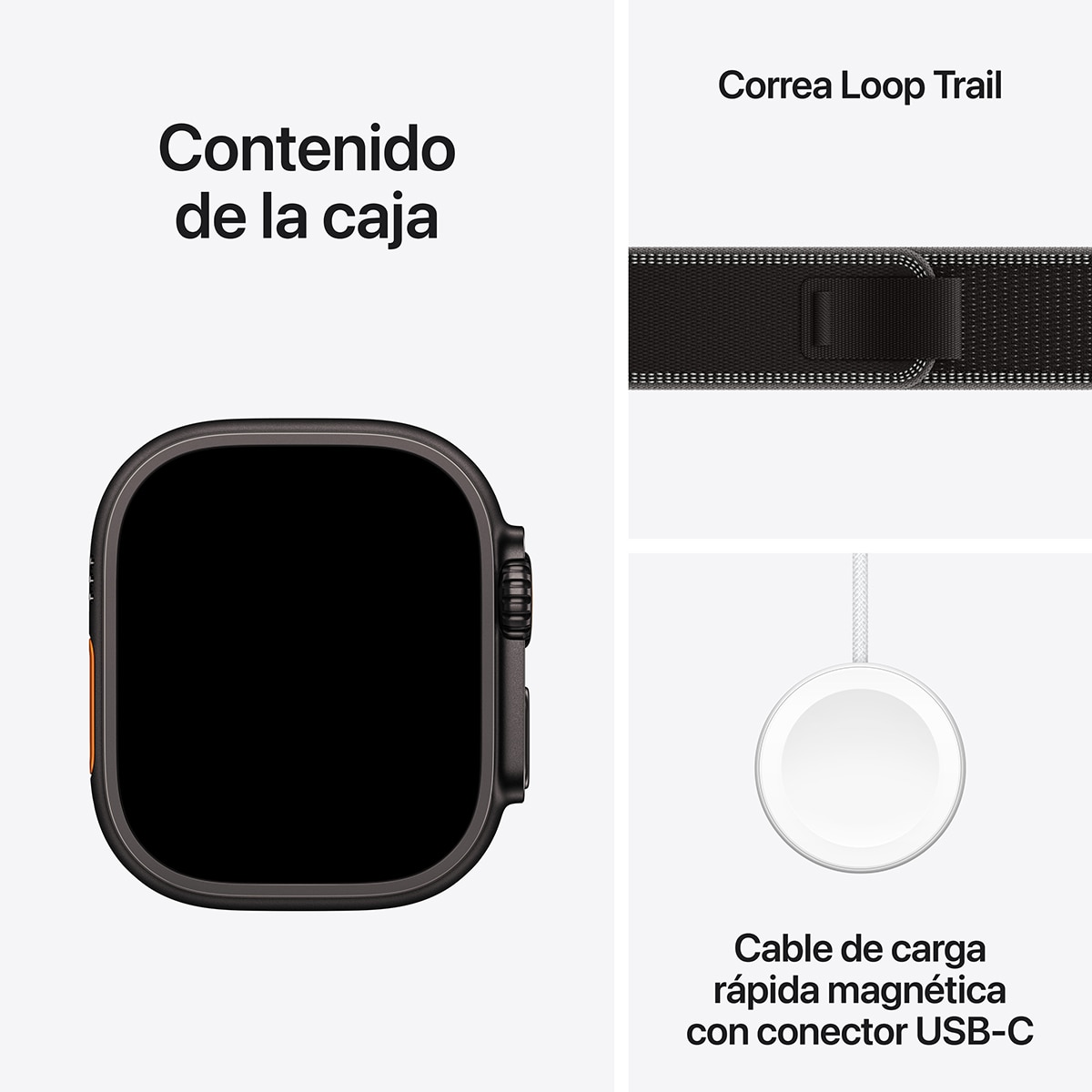 Apple Watch Ultra 3 GPS + Cellular 49mm Titanio negro con Correa Loop Trail Negro/Carbón (S/M) Titanio Negro-8