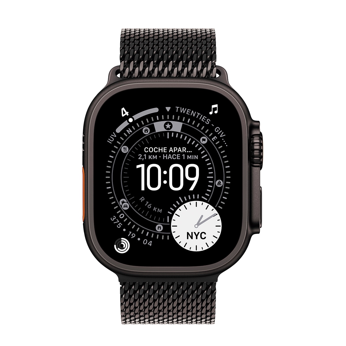 Apple Watch Ultra 3 GPS + Cellular 49mm Titanio negro con Correa Milanese Loop Negro (S) - Titanio Negro Titanio Negro-2