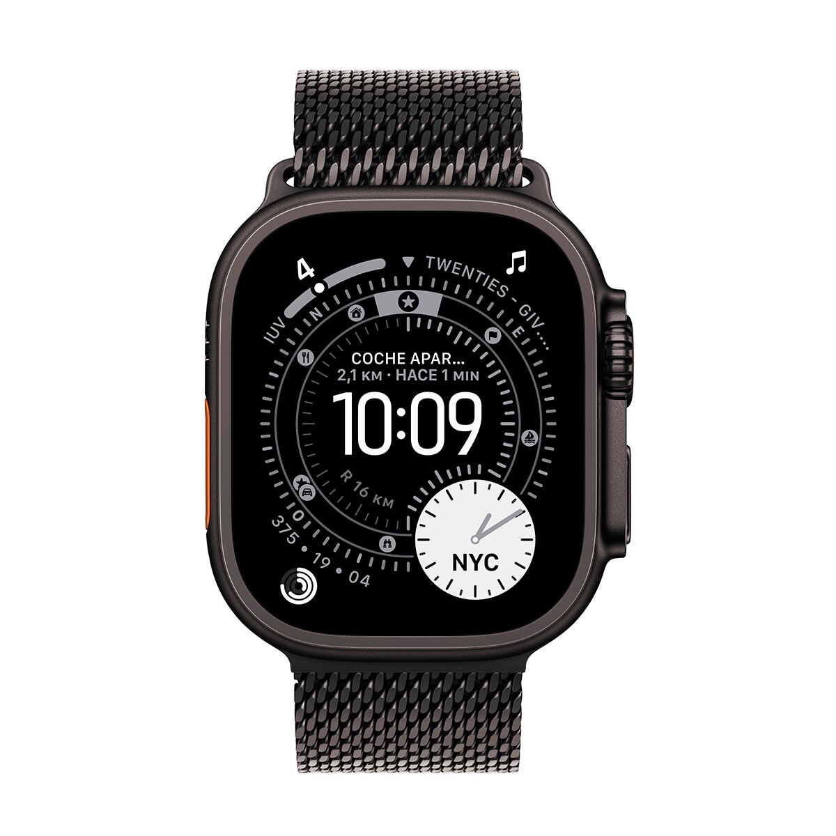 Apple Watch Ultra 3 GPS + Cellular 49mm  Titanio negro con Correa Milanese Loop Negro (M) Titanio Negro-2