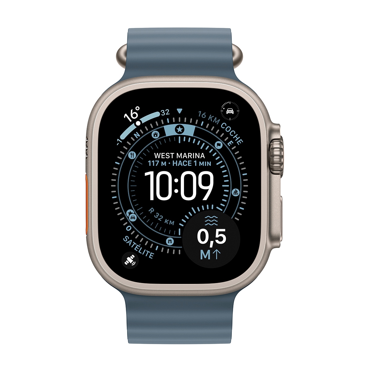 Apple Watch Ultra 3 GPS + Cellular 49mm Titanio natural con Correa Ocean Azul Naútico Titanio Natural-2