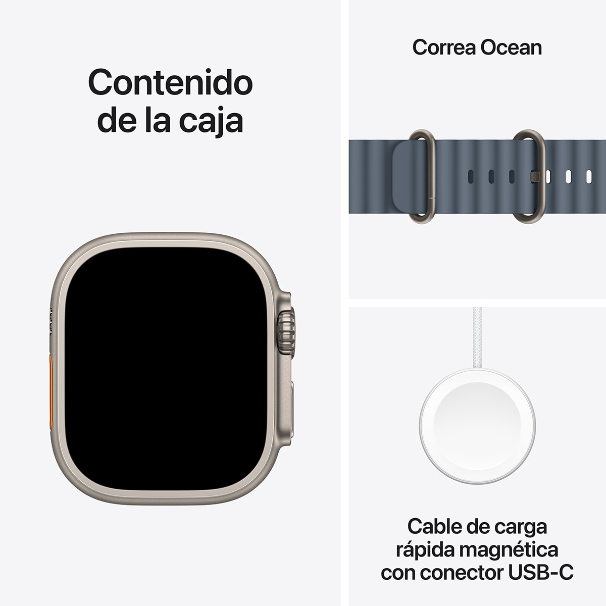 Apple Watch Ultra 3 GPS + Cellular 49mm  Titanio natural con Correa Ocean Azul Naútico Titanio Natural-8