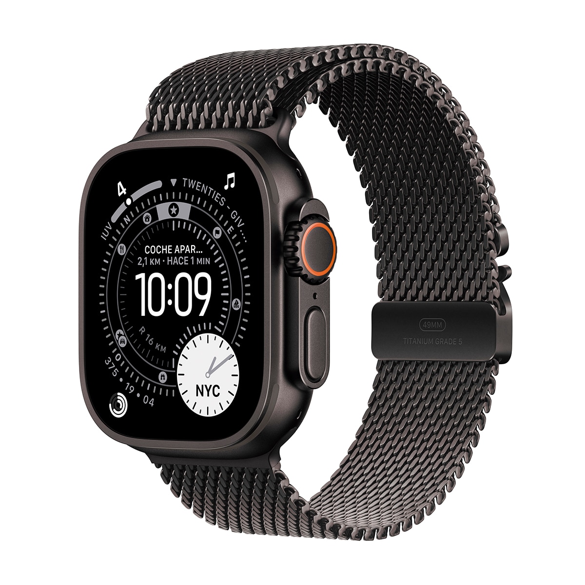 Imagem 0 de Apple Watch Ultra 3 GPS + Cellular 49mm Titânio Preto com Bracelete Milanese Loop Preto (L)