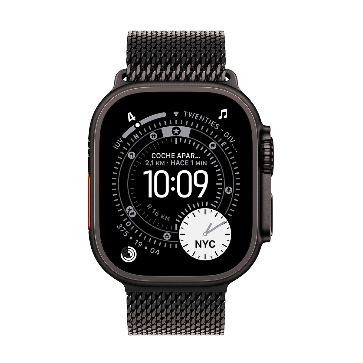 Apple Watch Ultra 3 GPS + Cellular 49mm Titanio negro con Correa Milanese Loop Negro (L) Titanio Negro-2