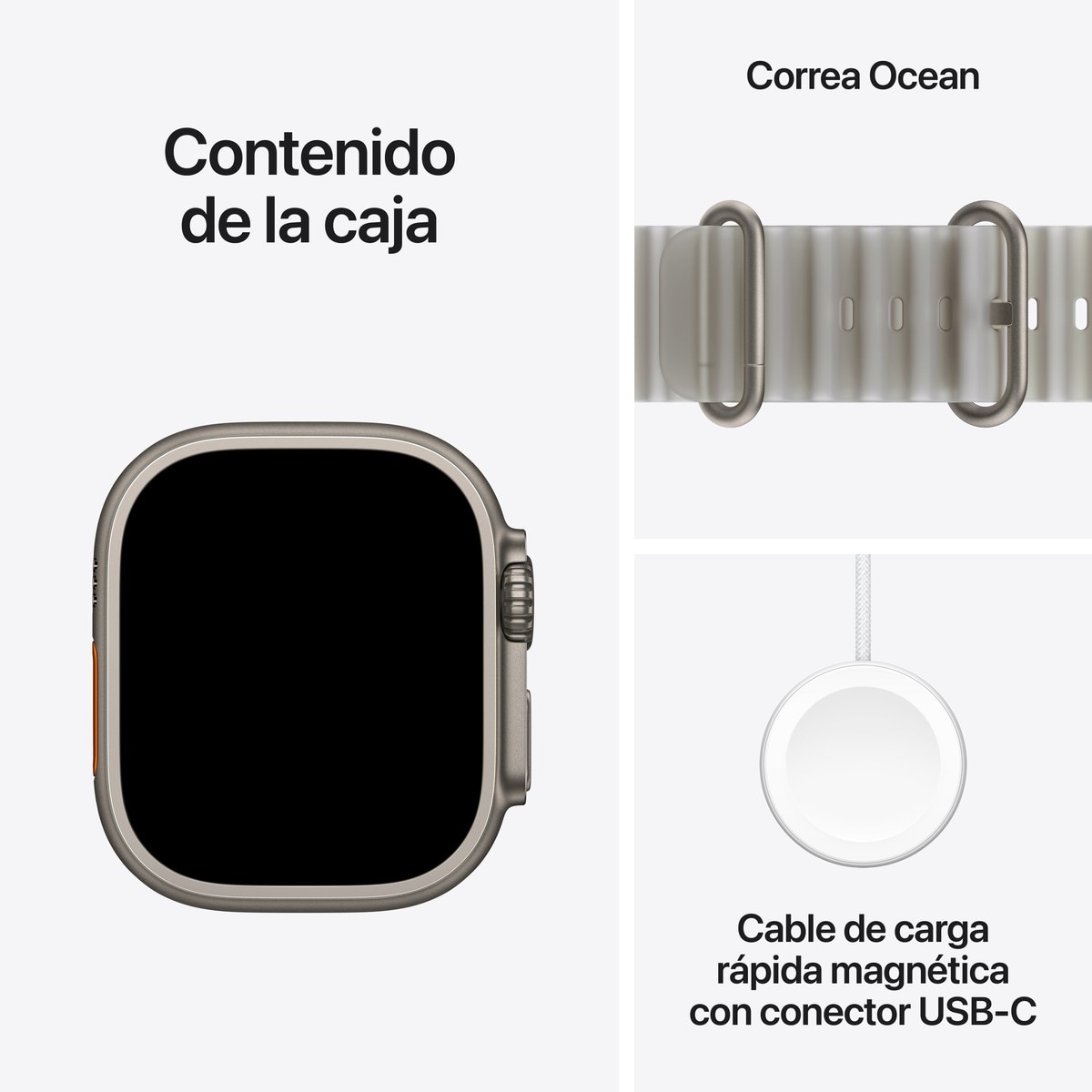 Apple Watch Ultra 4 GPS + Cellular 49mm Titanio Natural con Correa Ocean Gris translúcido Titanio Natural-7