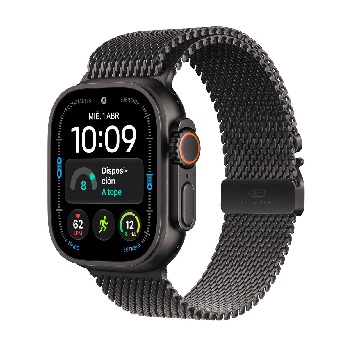 Apple Watch Ultra 4 GPS + Cellular 49mm con Correa Milanese Loop Negro - Titanio Negro Titanio Negro-1
