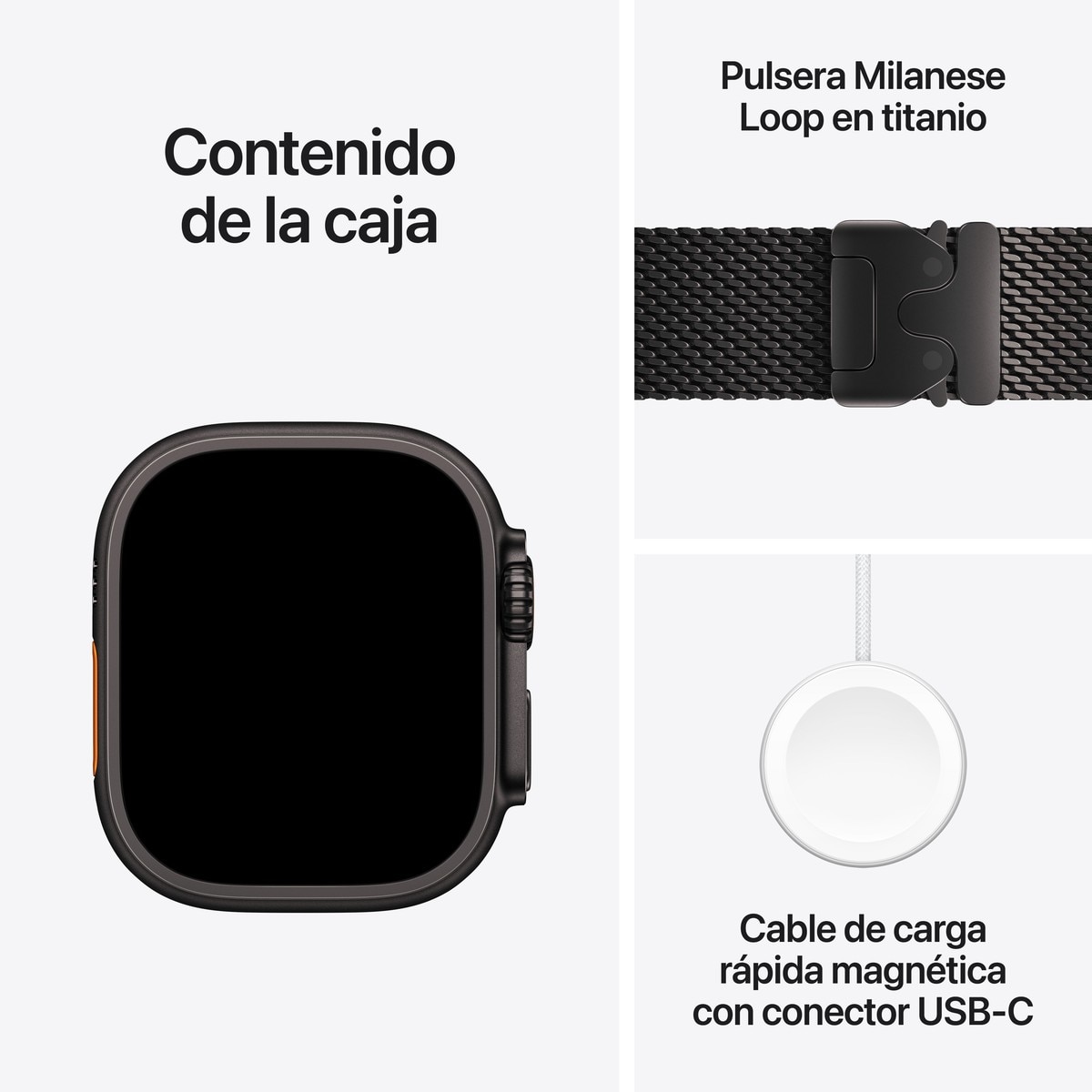 Apple Watch Ultra 4 GPS + Cellular 49mm con Correa Milanese Loop Negro - Titanio Negro Titanio Negro-7