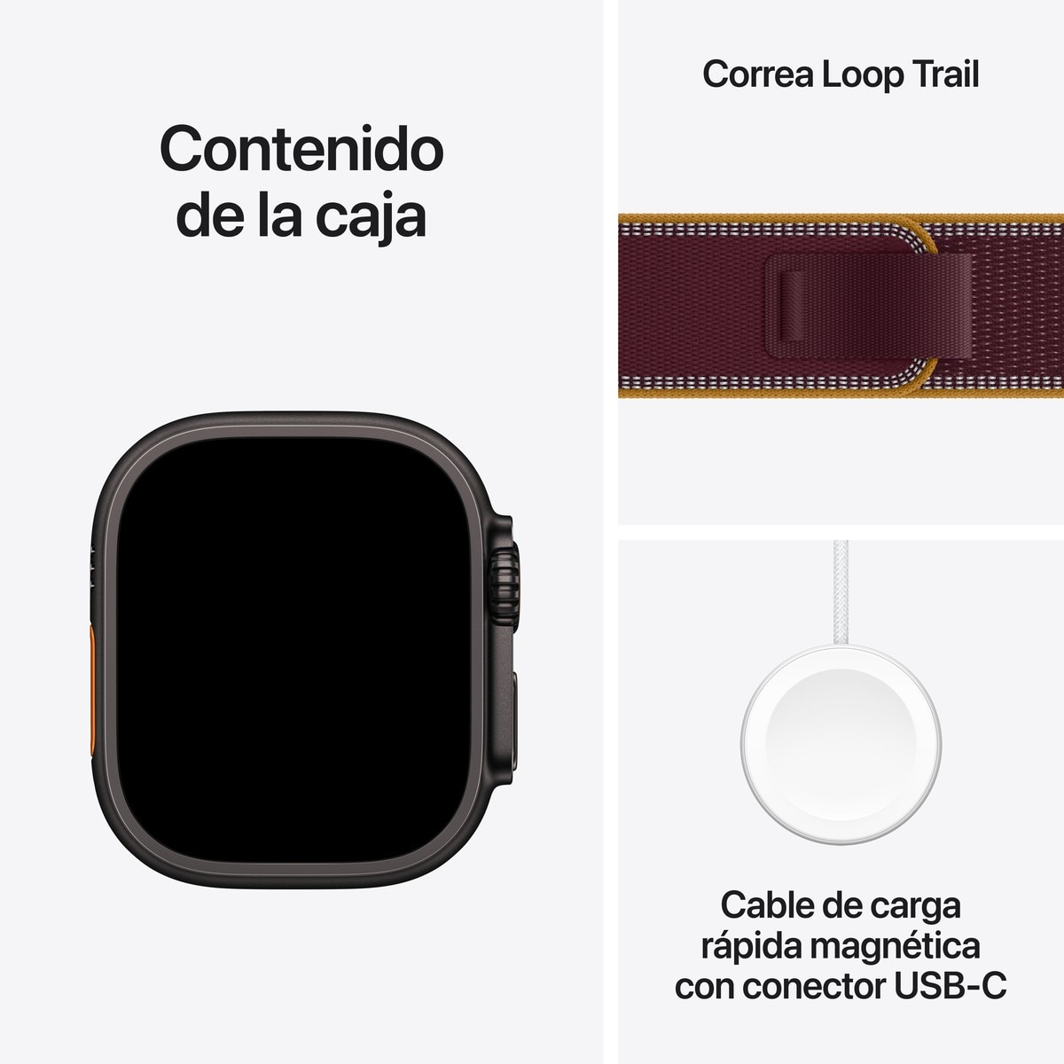 Apple Watch Ultra 4 GPS + Cellular 49mm con Correa Trail Loop Burdeos (M/L) - Titanio Negro Titanio Negro-7