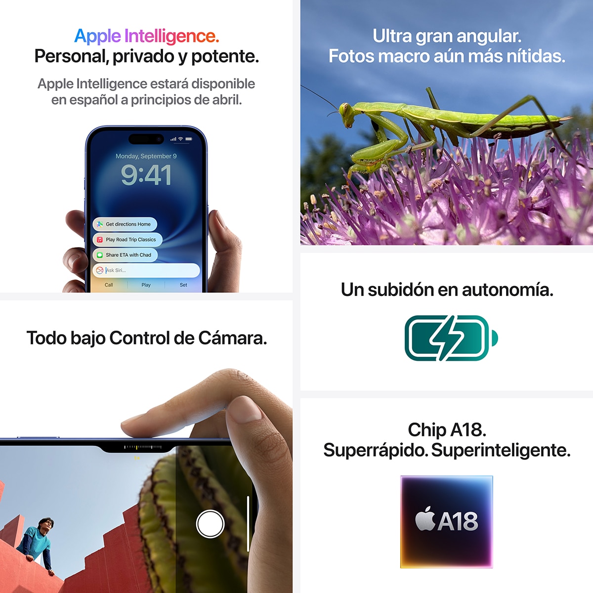 Apple iPhone 16 móvil libre Negro-9