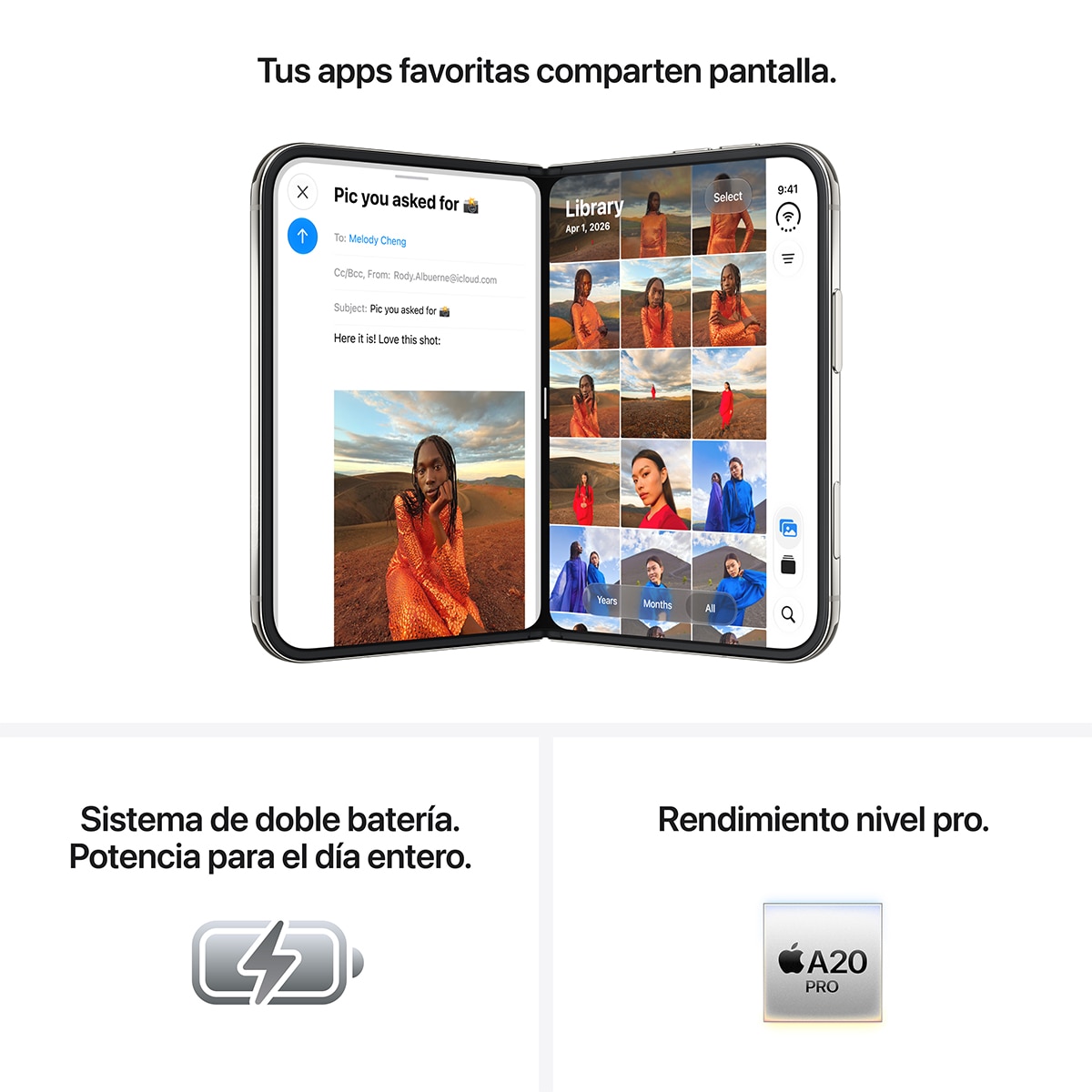 Apple iPhone Duo chip A20 Pro - Blanco 2 TB Blanco-4