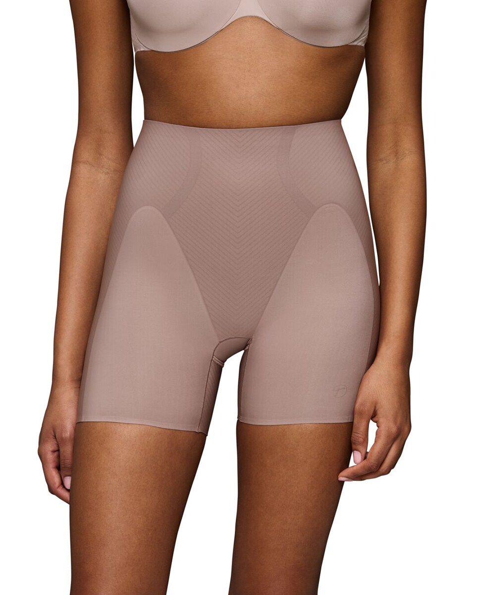 Bermudas Adelgaçantes com Controlo Médio Taupe-1
