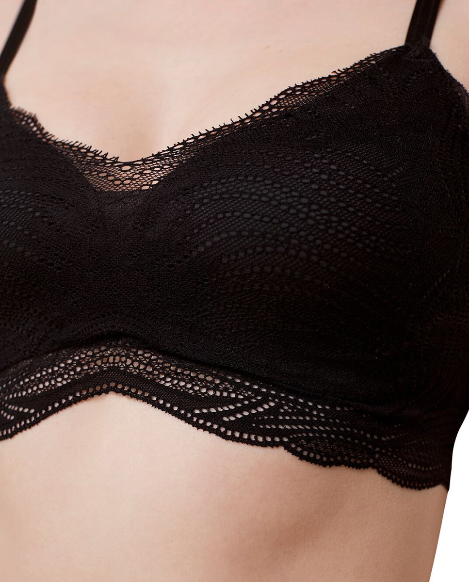 Sujetador sin aro y con copa innovadora de foam 4D y encaje elástico - Triumph - Negro Negro-3