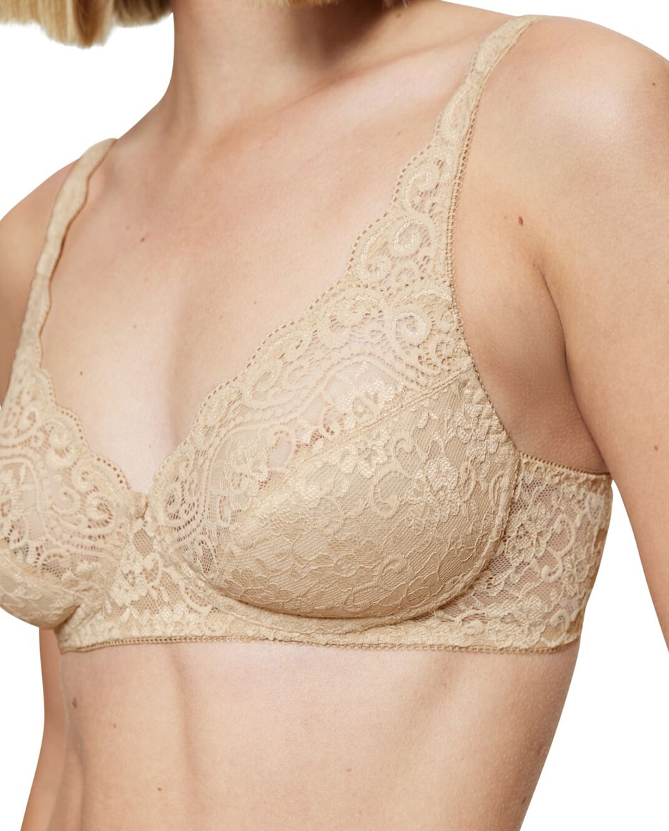 Soutien sem Aro e de Renda Bege-3