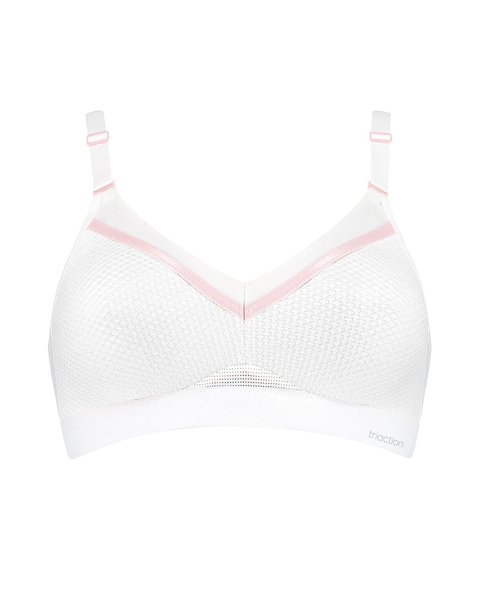 Soutien desportivo Triaction Free Motion sem aro nem enchimento Branco-3