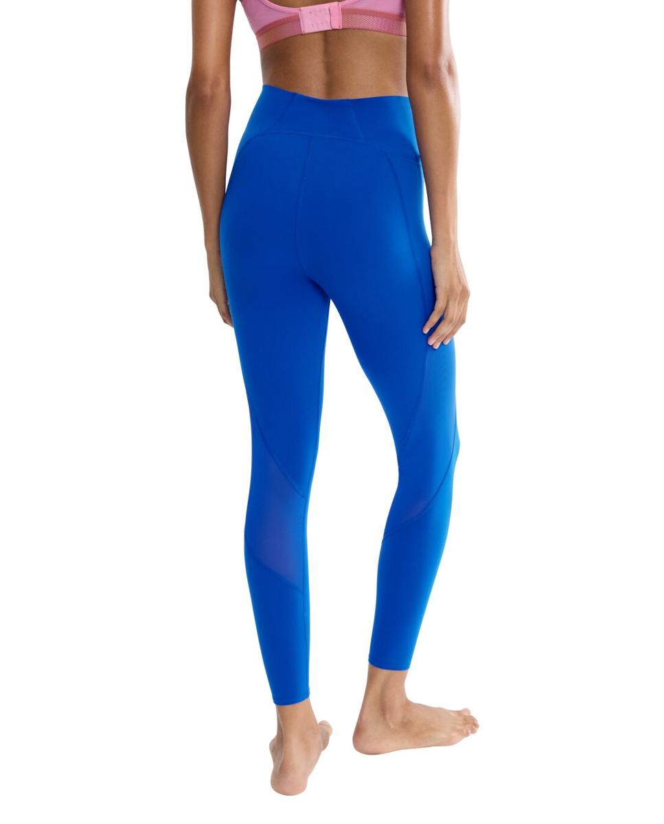Leggings Desportivas de Cintura Subida com Efeito Moldador para Treinos de Alta Intensidade Azul-índigo-2