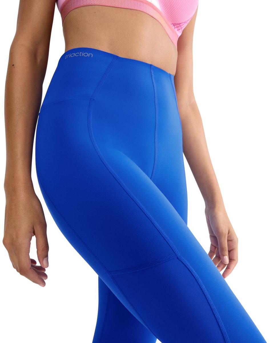 Leggings Desportivas de Cintura Subida com Efeito Moldador para Treinos de Alta Intensidade Azul-índigo-3
