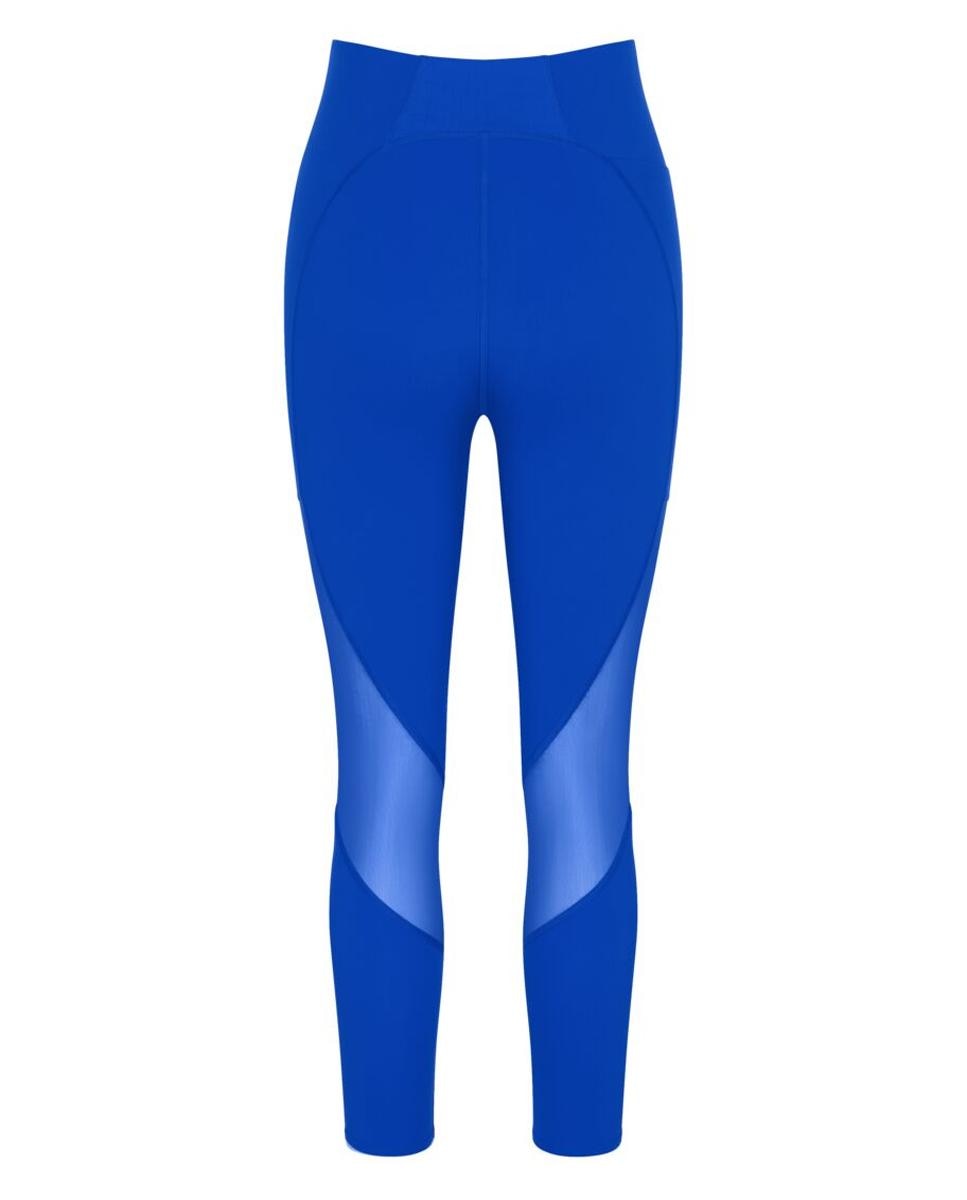 Leggings Desportivas de Cintura Subida com Efeito Moldador para Treinos de Alta Intensidade Azul-índigo-5
