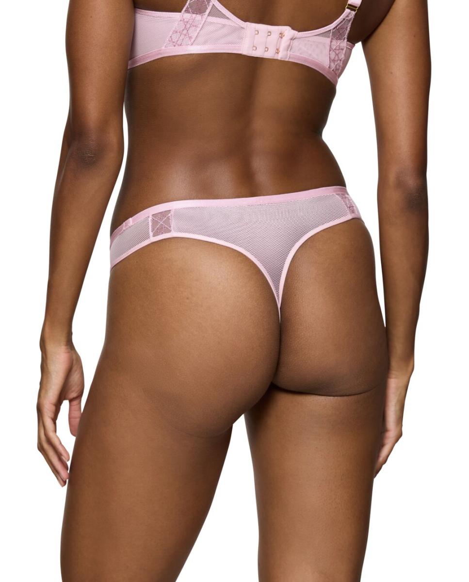 Cueca Tipo Tanga com Painel à Frente em Camadas para Maior Discrição Rosa-claro-2