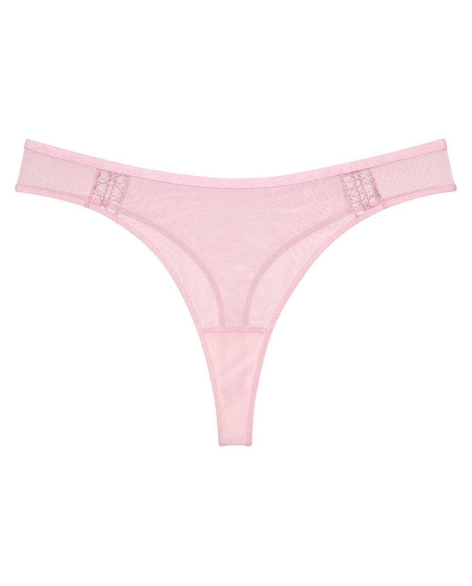 Cueca Tipo Tanga com Painel à Frente em Camadas para Maior Discrição Rosa-claro-4