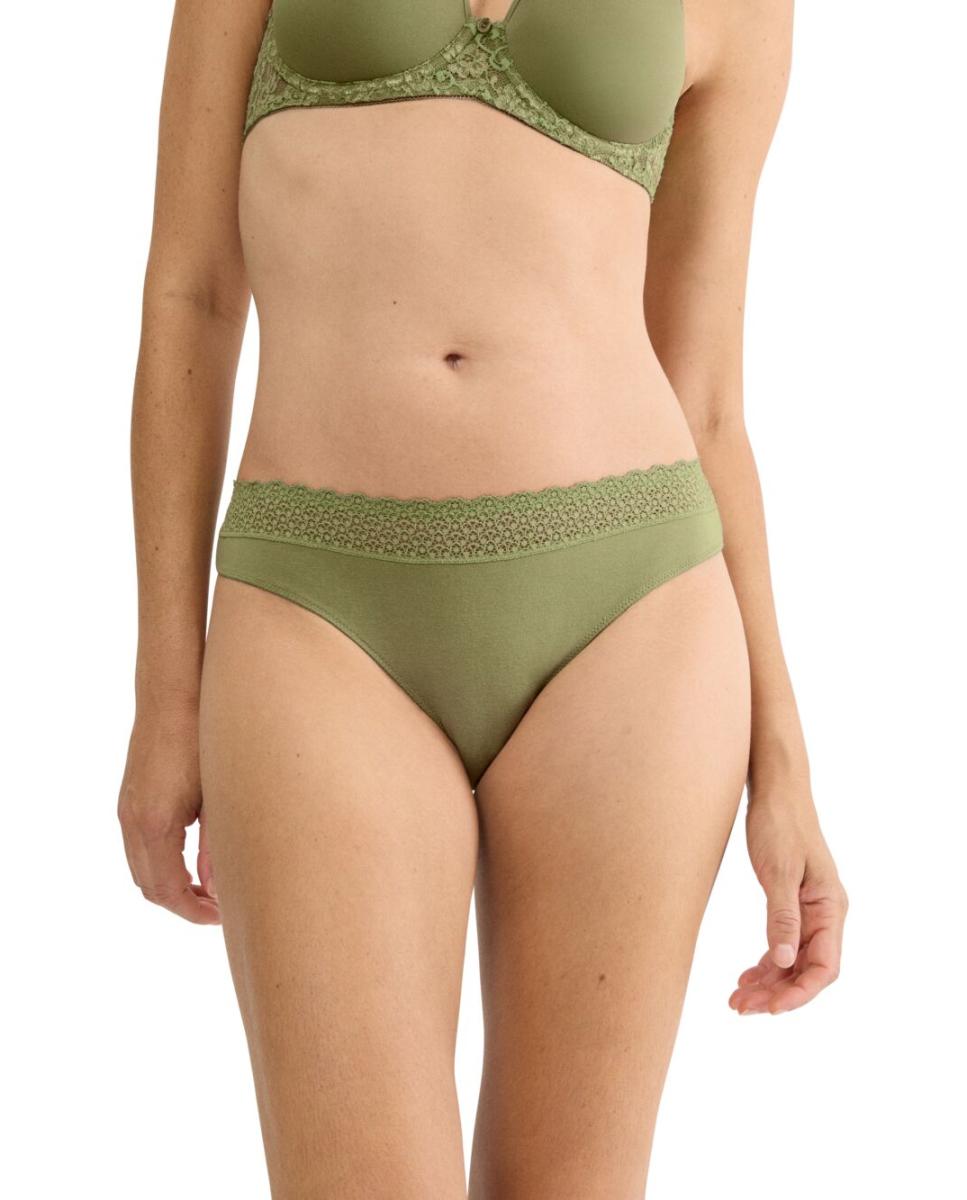 Cueca Tanga de Modal sem Costura Verde-1