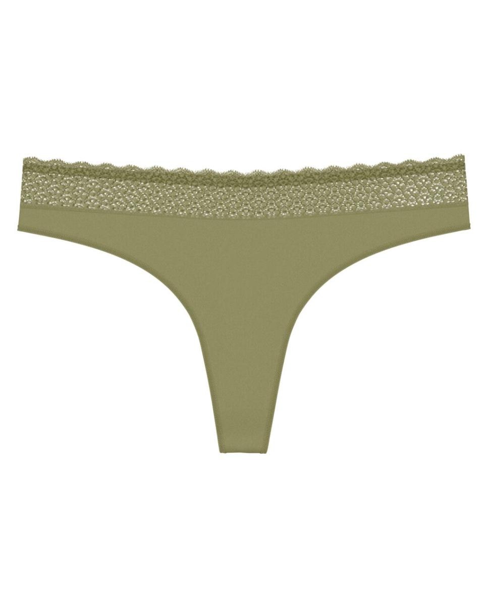Cueca Tanga de Modal sem Costura Verde-4