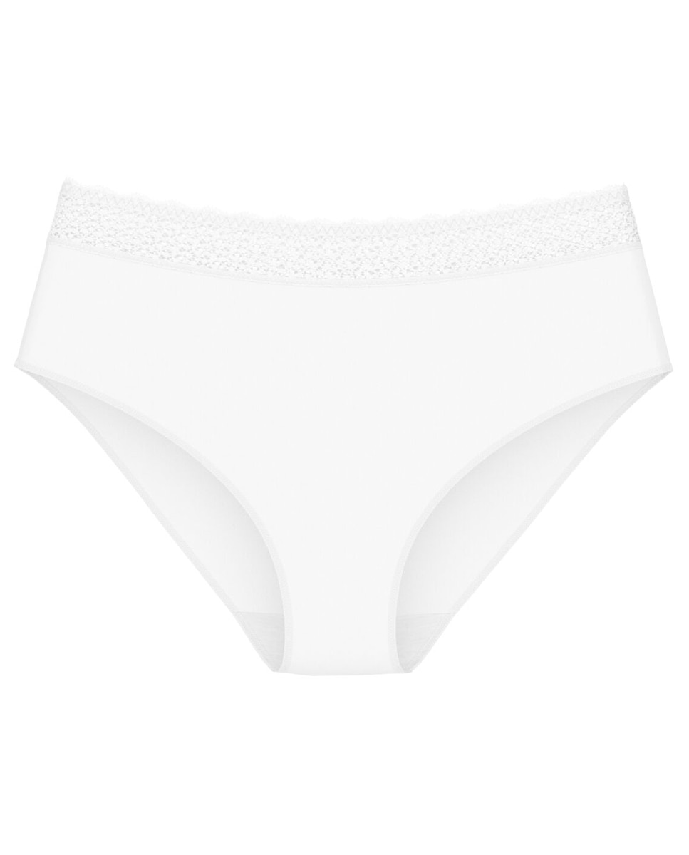 Cueca de Cobertura Alta de Modal sem Costuras Branco-4