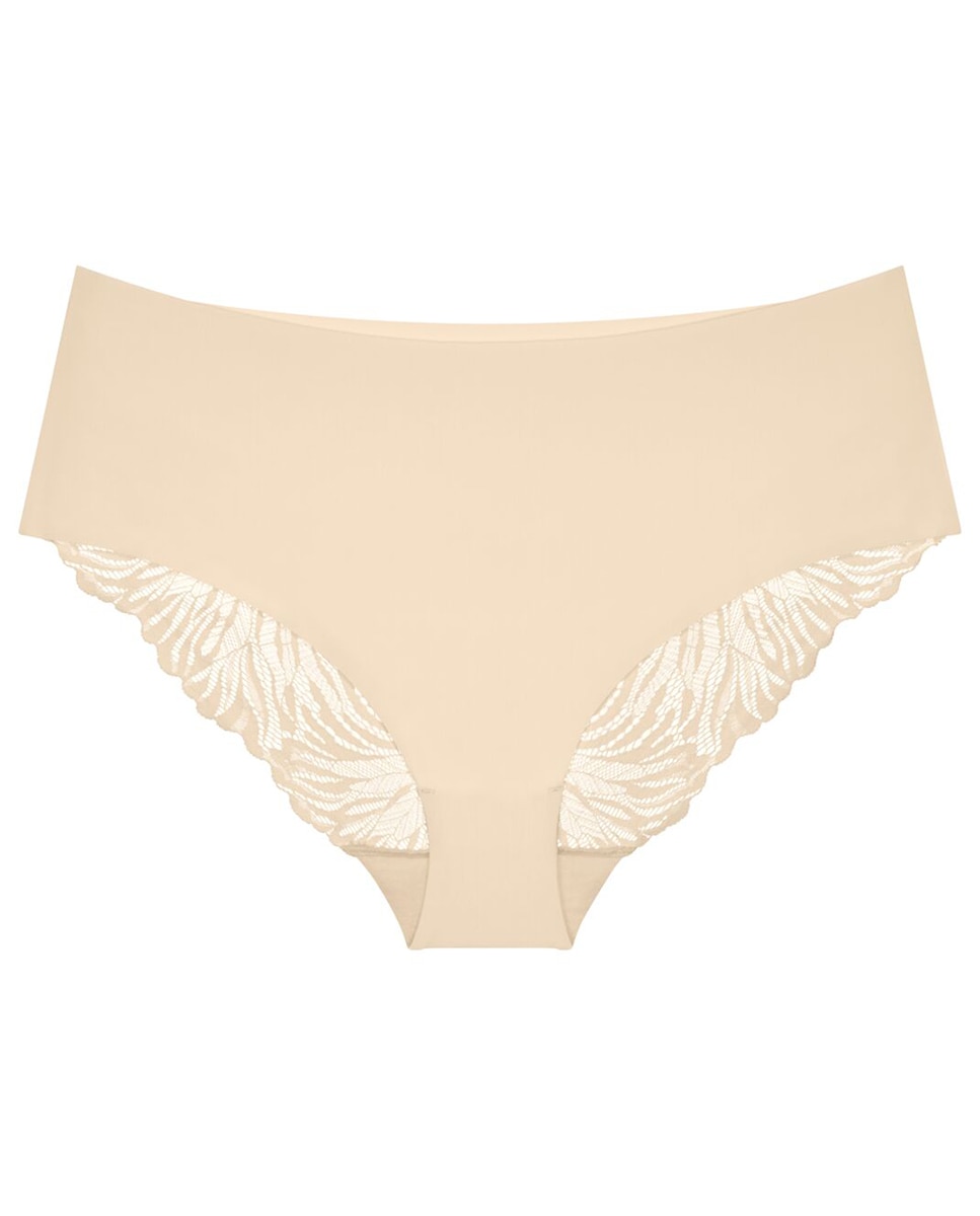 Cueca Maxi com Renda Elástica Decorativa e Corte Refinado, Confecionada em Microfibra Sustentável. Cru-4