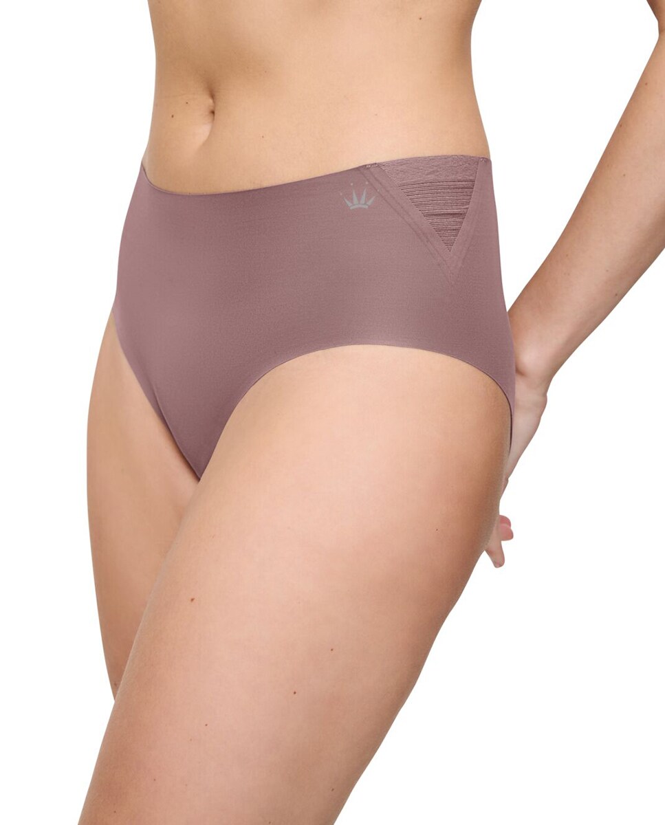 Cueca Ligeira sem Costuras com Inserções Flexíveis Taupe-3