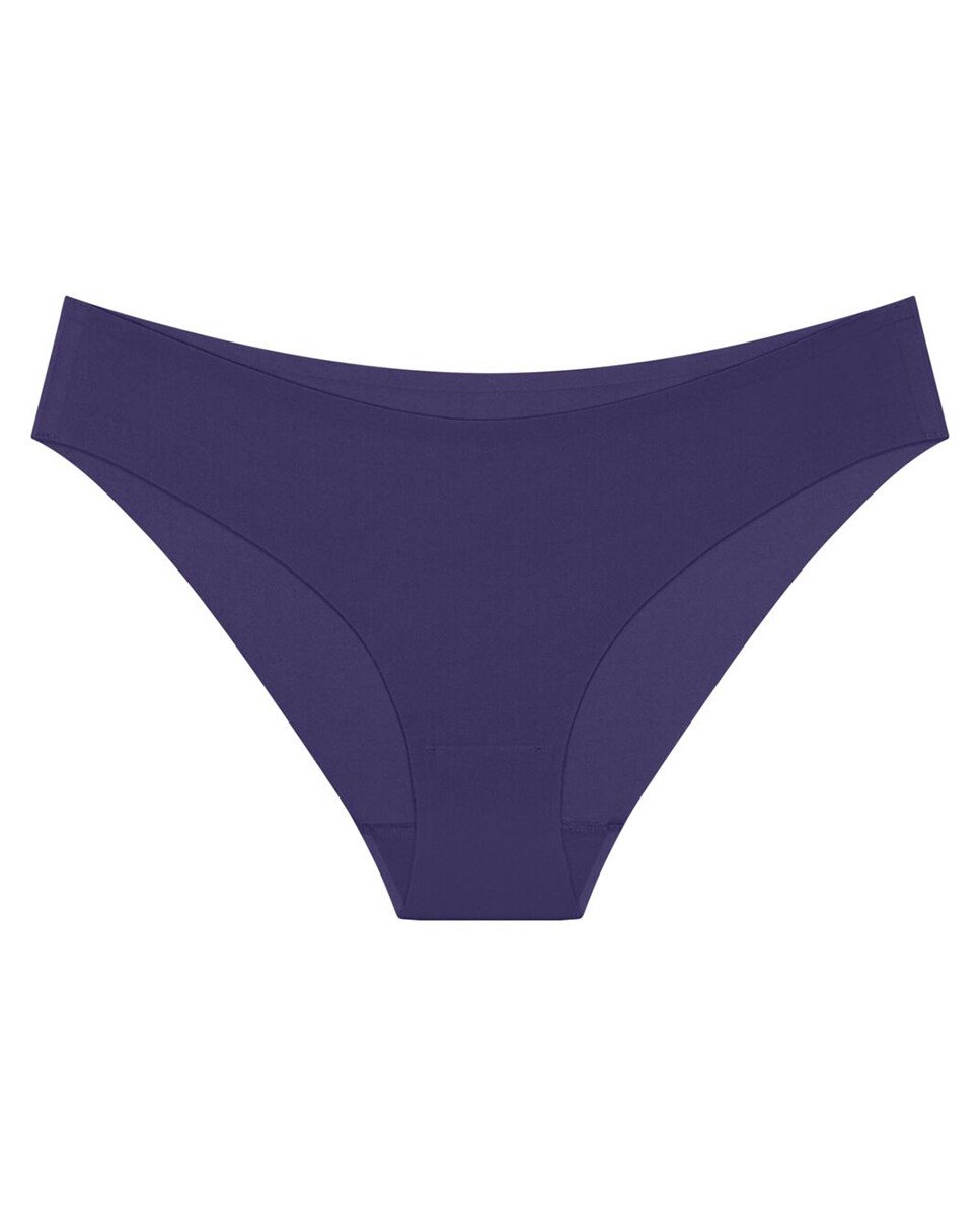 Cueca Hipster de Cobertura Média, sem Costuras de Corte Limpo e Tecido de Microfibra. Roxo-4