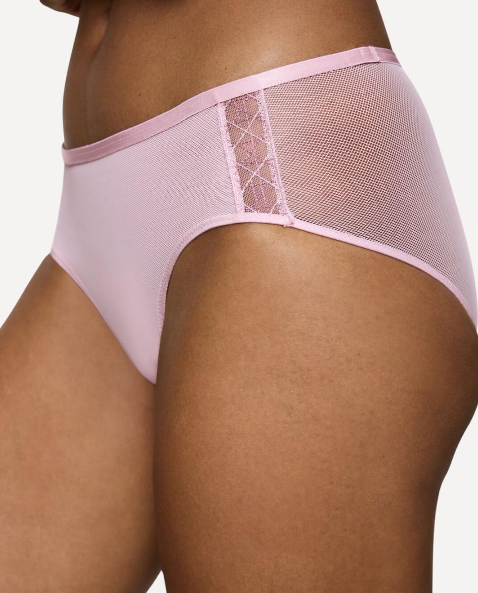Cueca Hipster com Painel à Frente em Camadas e Detalhe de Olho de Fechadura Atrás Rosa-claro-3