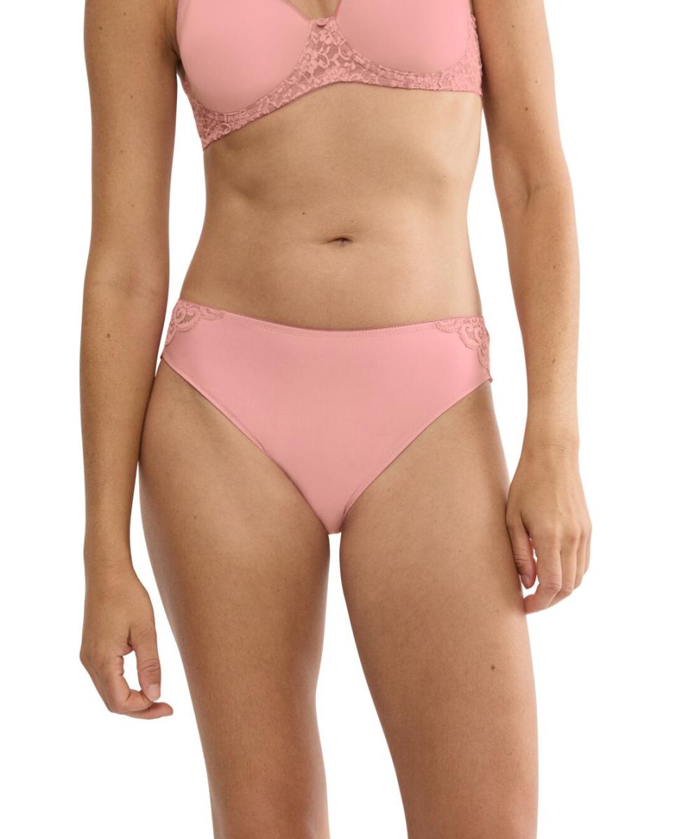 Cueca de Renda de Microfibra Rosa-claro-1