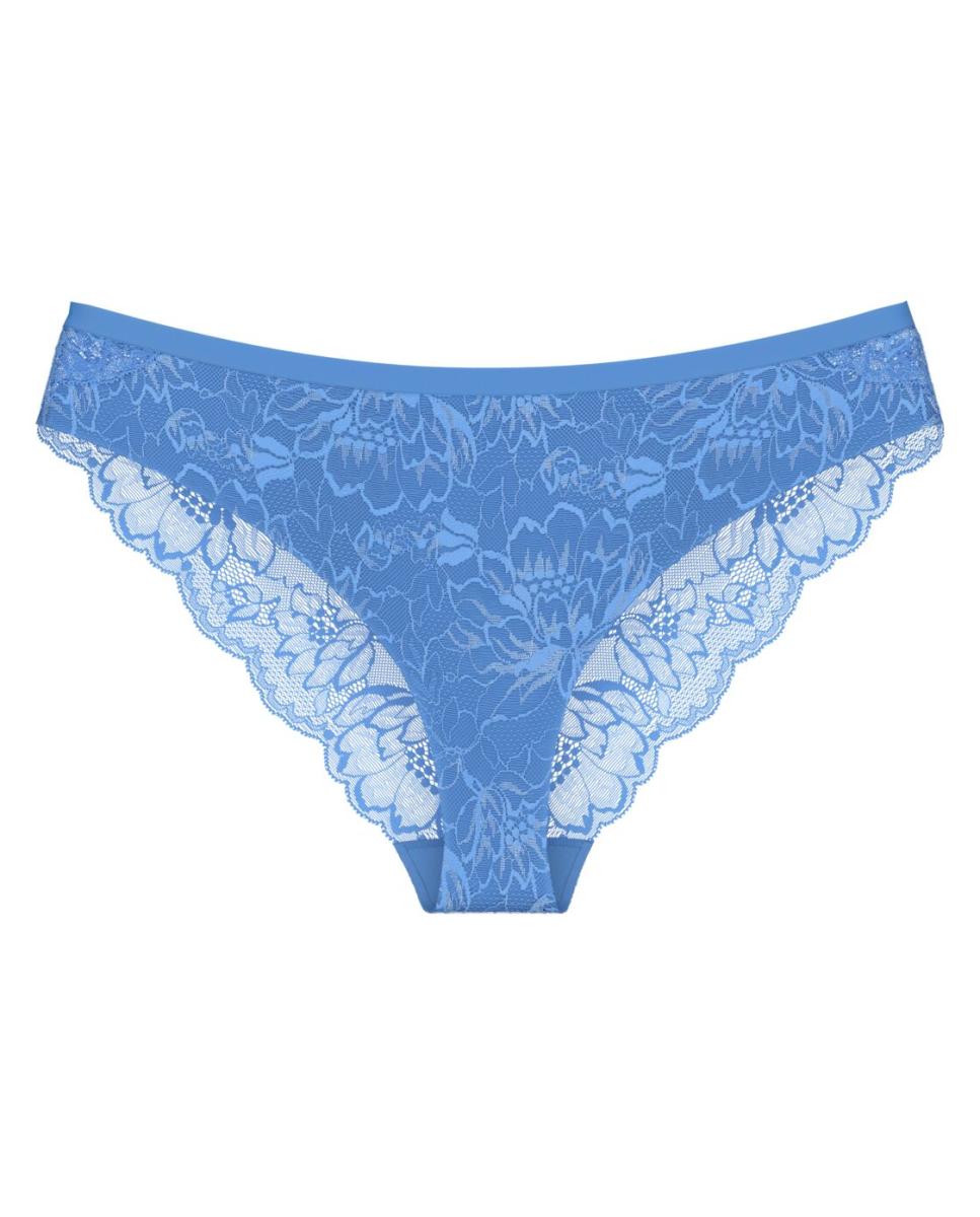 Cueca Tipo Asa Delta com Detalhe de Renda Azul-4