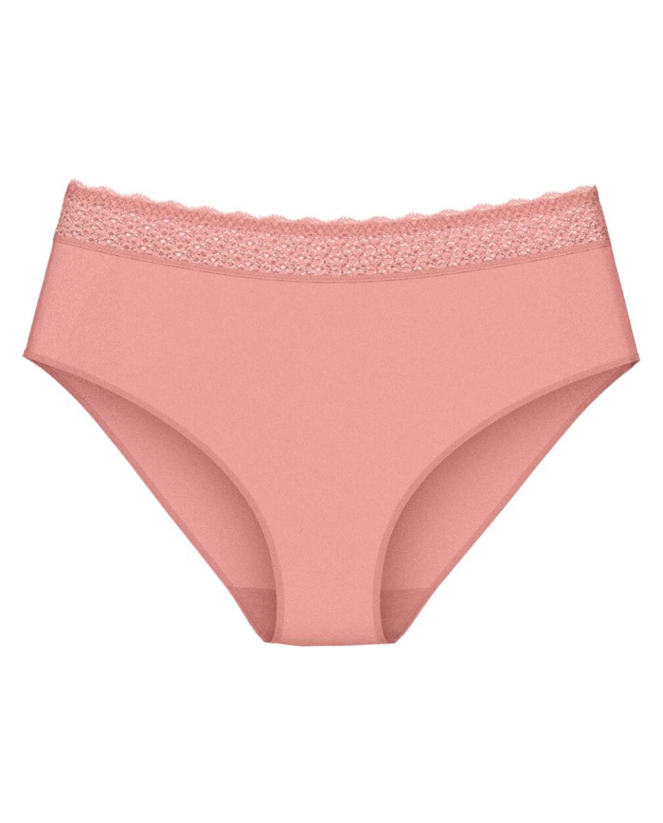 Cueca de Cobertura Alta de Modal sem Costuras Rosa-claro-4