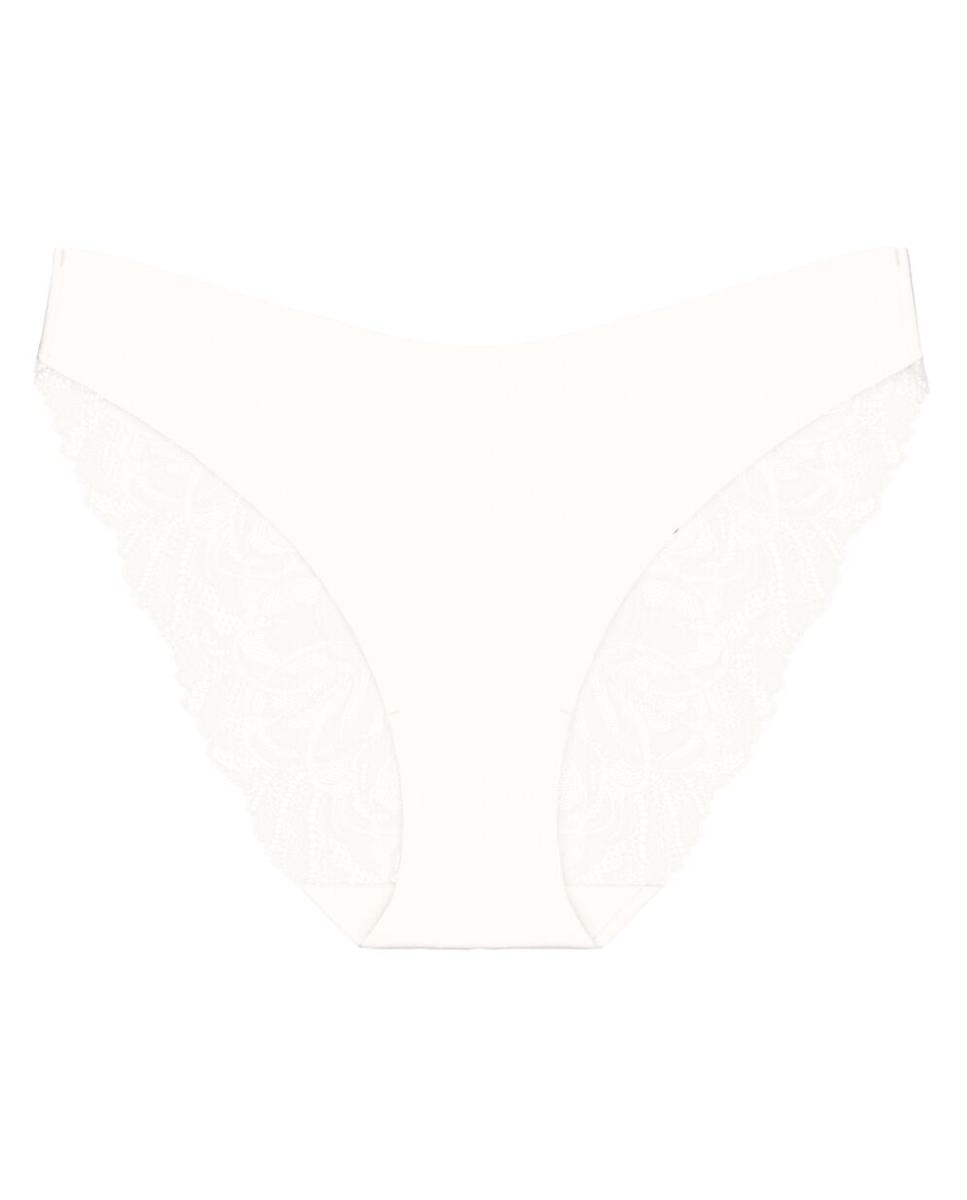 Cueca Body Make Up Illusion Lace de Cobertura Média e Perna Alta Cru-4
