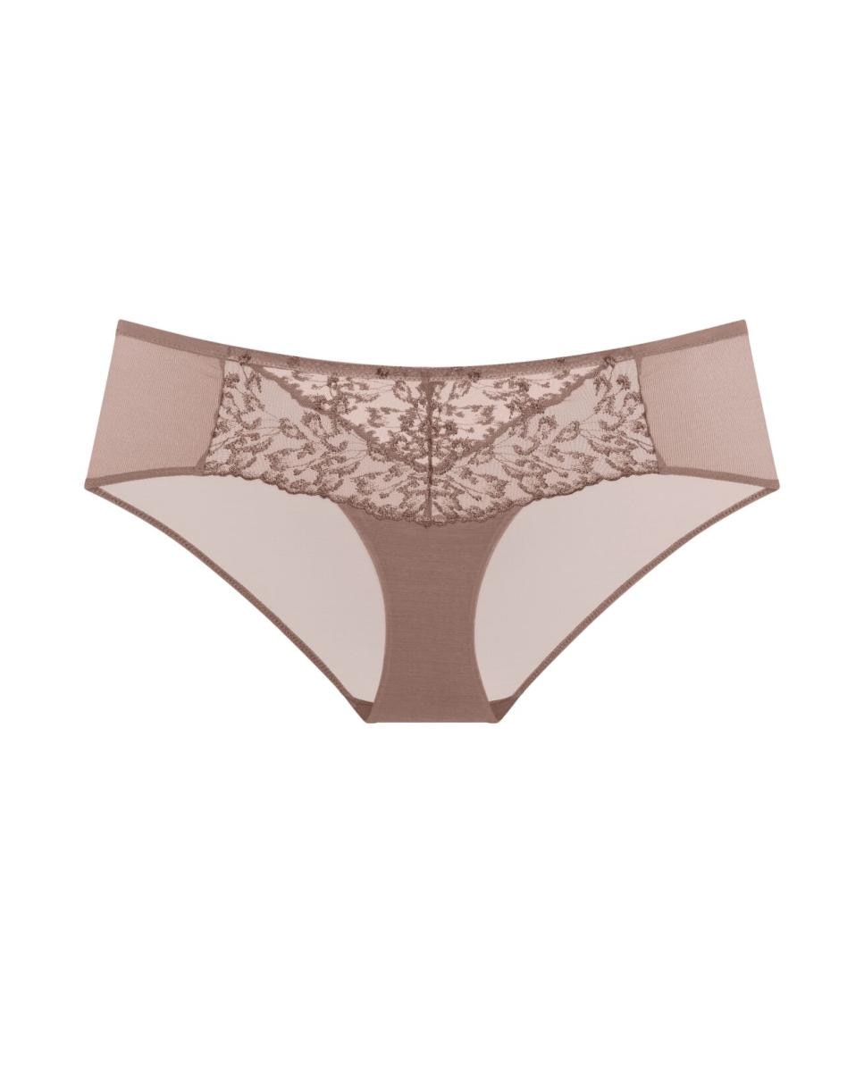 Cueca de Cobertura Média com Sensação de Segunda Pele Castanho-claro-4