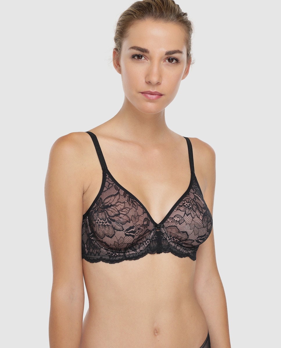 Soutien Amourette Charm de renda com aro Preto-1