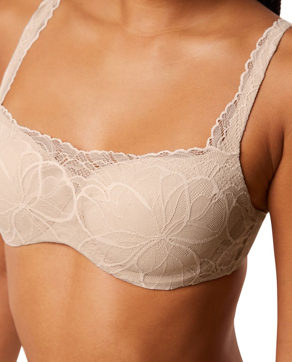 Soutien Body Make Up Illusion Lace Balconette com Aro Flexível e Foam Bege-3