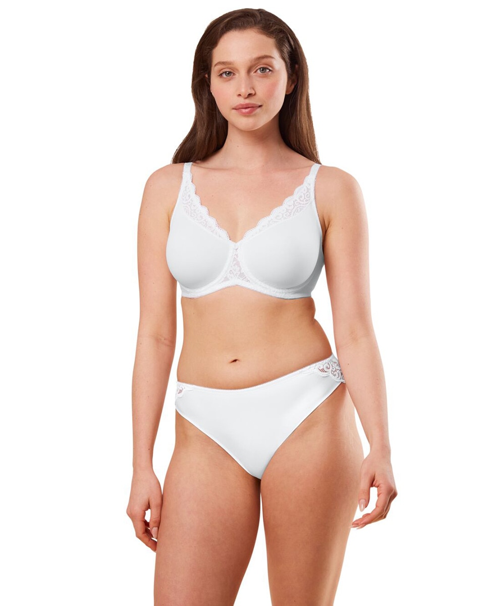 Sujetador de mujer reductor con aro y detalles de encaje - Triumph - Blanco Blanco-4