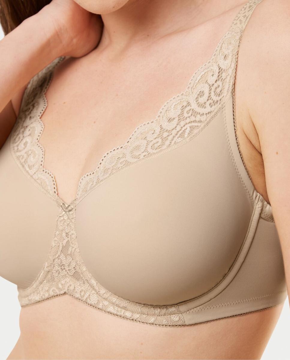 Sujetador de mujer reductor con aro y detalles de encaje - Triumph - Beige Beige-3