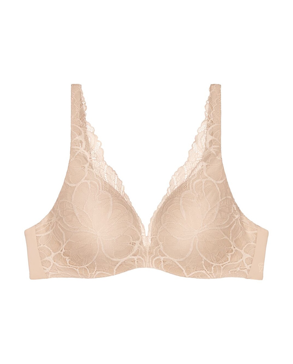 Soutien Body Make Up Illusion Lace de Decote Profundo com Aro Flexível e Foam Bege-7