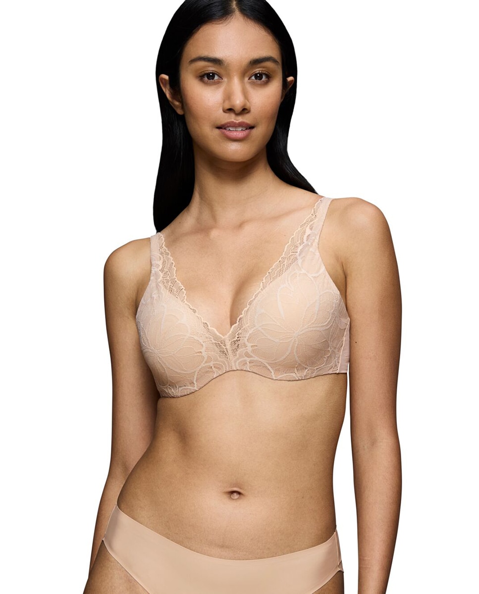 Sujetador Body Make Up Illusion Lace de escote profundo con aro flexible y foam - Triumph - Nude Nude-1