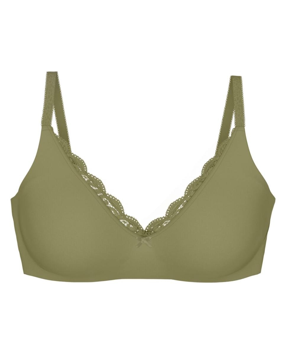 Soutien Redutor sem Aro e com Detalhes de Renda e Jacquard Verde-4