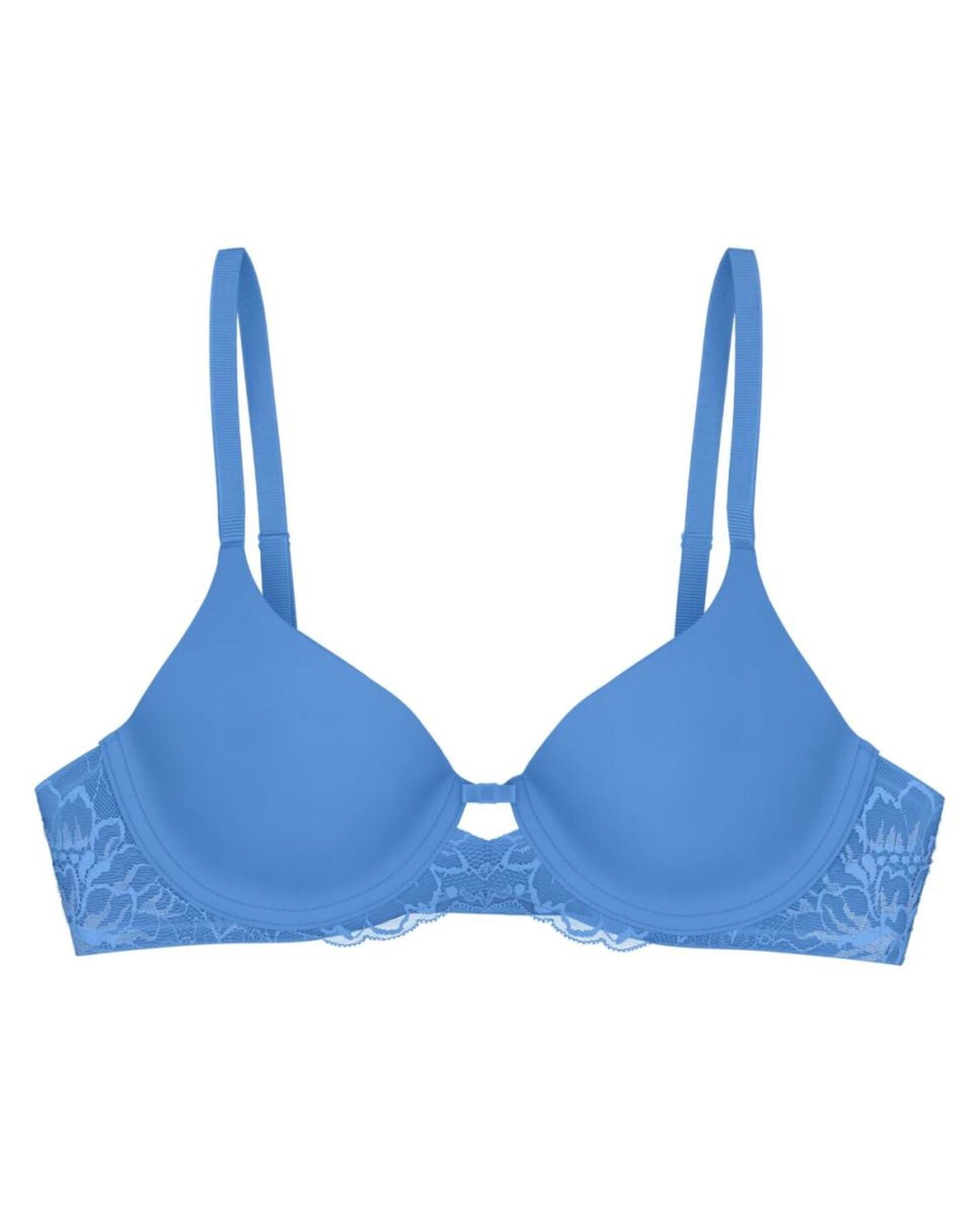 Soutien com aro e EVA foam com pormenores de renda Azul-4