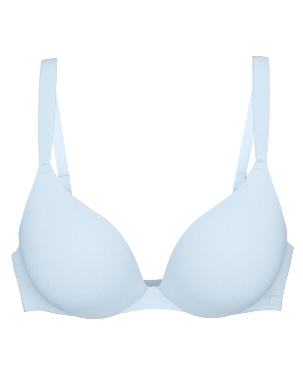 Soutien de Decote Profundo com Aro Flexível e Copa Almofadada Azul-claro-4