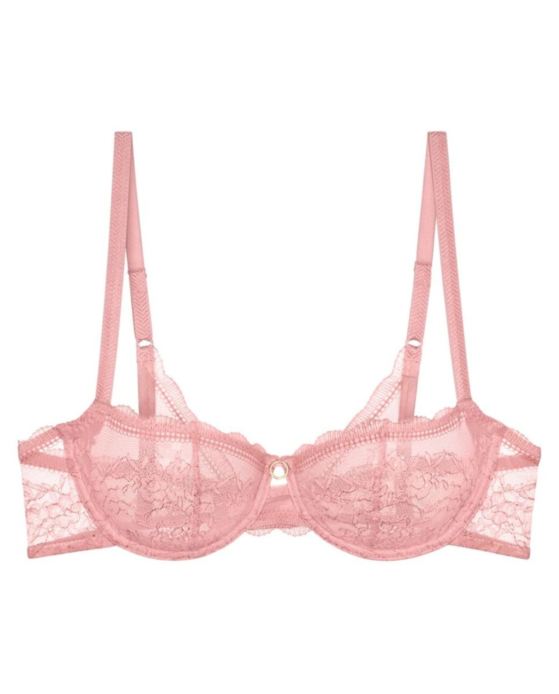 Soutien com Aro Flexível Estilo Balconette com Abas Laterais Interiores que Realçam o Busto Rosa-claro-4
